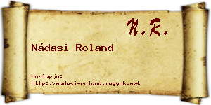 Nádasi Roland névjegykártya